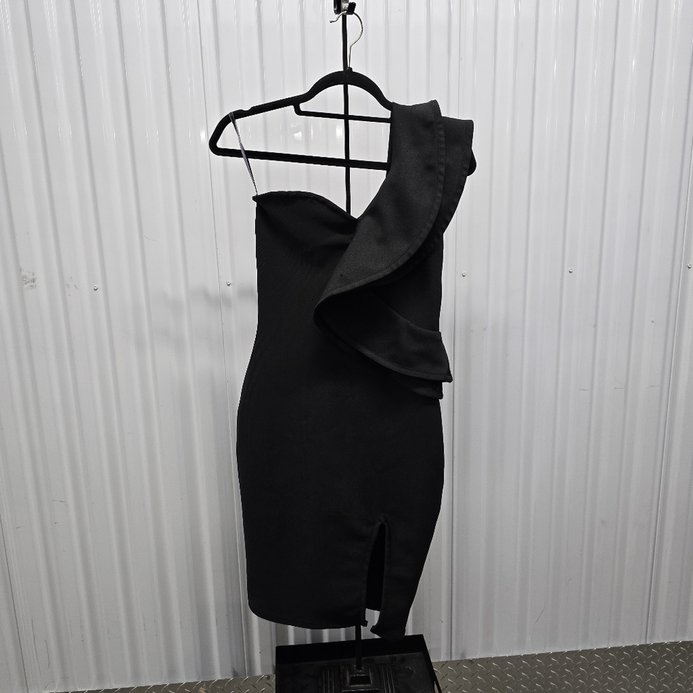 Women's One Shoulder Side Split Celebrity Cocktail Party Bandage Dress - Picture 2 of 9